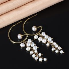 DESIGNER JEWELRY Bông Tai Tua Rua Ngọc Trai Tự Nhiên Chùm Nho Chốt C Thời Trang RUNWAY Sang Trọng MADAME HIEN PEARLS BTT130