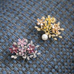 Ghim Trâm Cài Áo Lọ Hoa Đính Hạt Ngọc Trai Tự Nhiên MADAME HIEN PEARLS Cho Nữ PKC050