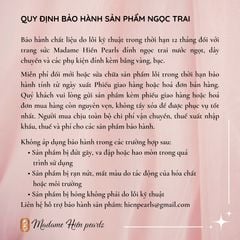 Bông Tai Ngọc Trai Tự Nhiên Mặt Ngọc Lam Tròn Cổ Điển MADAME HIEN PEARLS Cho Nữ BTN309