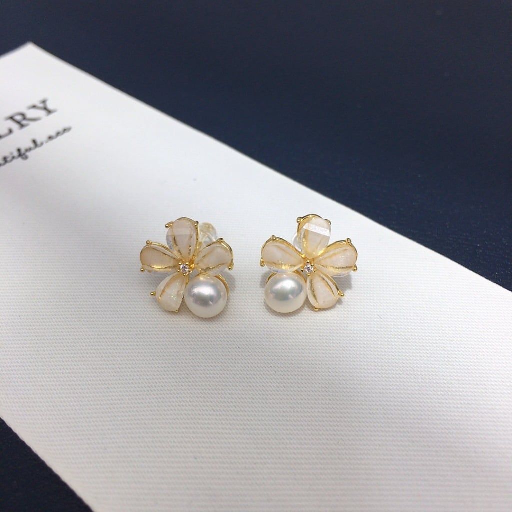 Bộ Trang Sức Ngọc Trai Phú Quốc Hoa Mai Xà Cừ 5 Cánh – Dây Chuyền, Bông Tai, Nhẫn Ngọc Trai Thật Cao Cấp Giá Sỉ Tại Phú Quốc MADAME HIEN PEARLS Cho Nữ SPS125