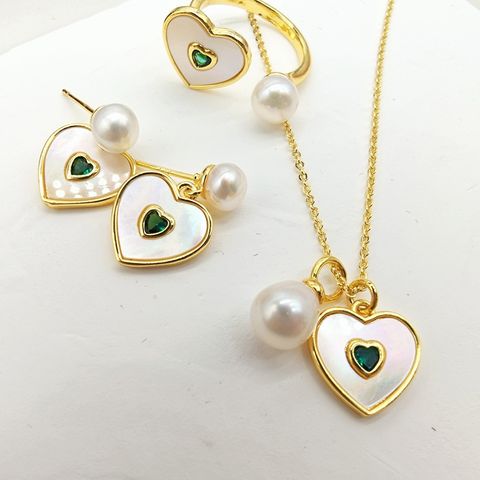 Bộ Trang Sức Ngọc Trai Phú Quốc Trái Tim Xà Cừ – Dây Chuyền, Bông Tai, Nhẫn Ngọc Trai Thật Cao Cấp Giá Sỉ Tại Phú Quốc MADAME HIEN PEARLS Cho Nữ SPS126