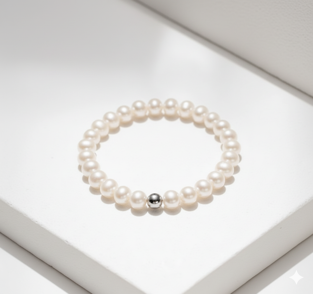 Vòng Tay Ngọc Trai Tự Nhiên Tròn Nhí 2-3mm Khoá Bạc s925 Mặt 1 Hạt Bi Bạc - Lắc Tay Thanh Lịch Phong Cách Hàn Quốc Cho Nữ MADAME HIEN PEARLS Cho Nữ VTT141