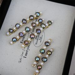 Kẹp Tóc Đính Ngọc Trai Thiên Nhiên Cao Cấp Phối Trắng Đen Lạ Mắt Tinh Tế MADAME HIEN PEARLS Cho Nữ PKT027