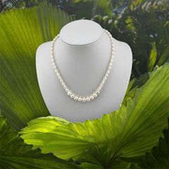 Vòng Cổ Choker Ngọc Trai Hạt Gạo Tím 3-4mm Phối Dãy Mặt Ngọc Trai Tròn 9-10mm Sang Trọng MADAME HIEN PEARLS Cho Nữ CG076