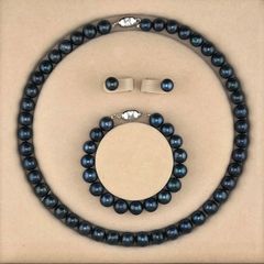 [Kèm Kiểm Định] Bộ Set Trang Sức VIP Ngọc Trai Đen Lông Công Tự Nhiên 9-11mm Gồm Vòng cổ, Vòng Tay, Bông tai Ngọc Trai MADAME HIEN PEARLS SCT046
