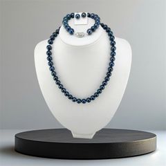 [Kèm Kiểm Định] Bộ Set Trang Sức VIP Ngọc Trai Đen Lông Công Tự Nhiên 9-11mm Gồm Vòng cổ, Vòng Tay, Bông tai Ngọc Trai MADAME HIEN PEARLS SCT046