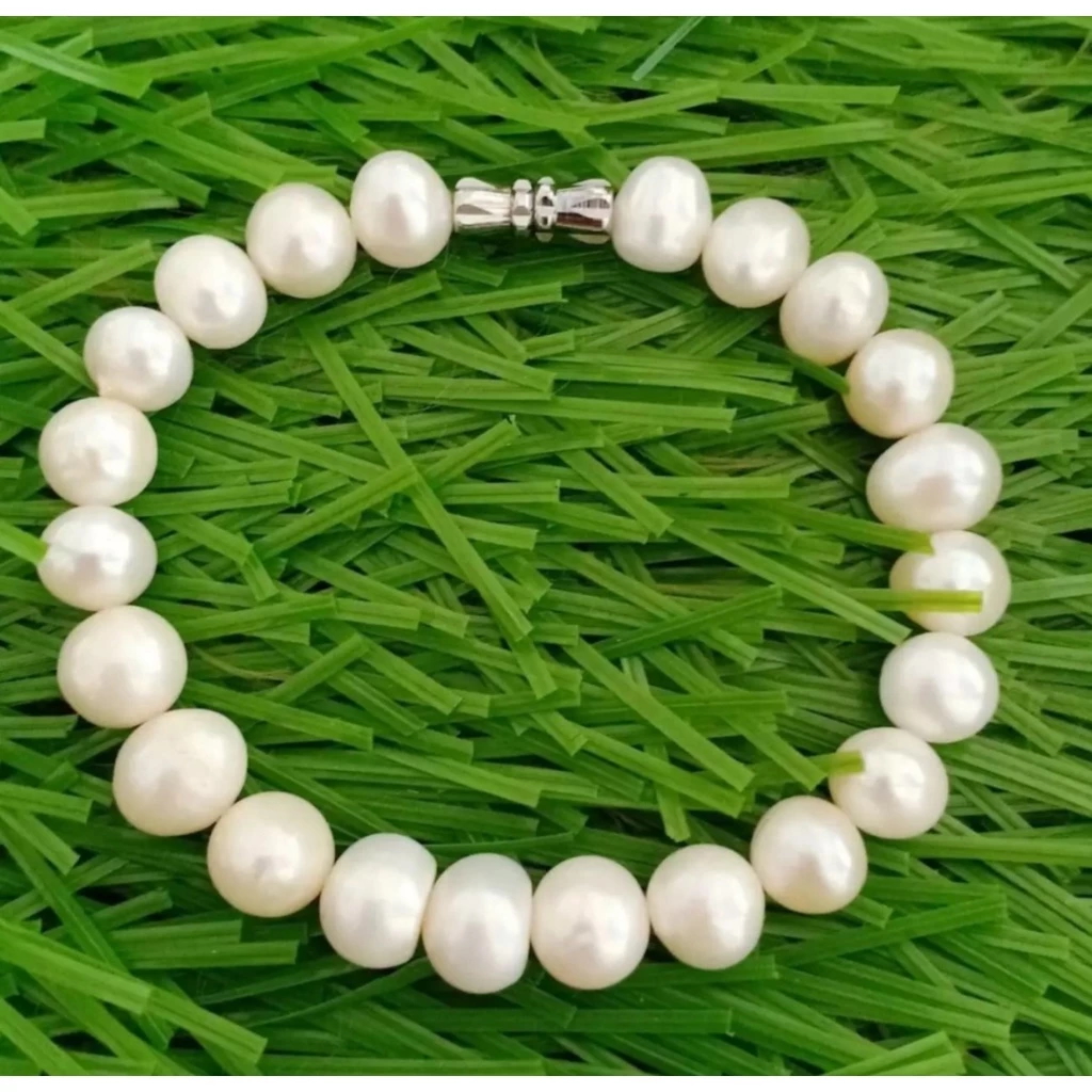 Vòng Tay Ngọc Trai Tự Nhiên Hạt Gần Tròn Đơn Giản MADAME HIEN PEARLS VTT002