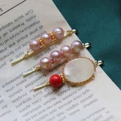 Kẹp Tóc Đính 4 Hạt Ngọc Trai Baroque Thiên Nhiên Cao Cấp MADAME HIEN PEARLS Cho Nữ PKT021