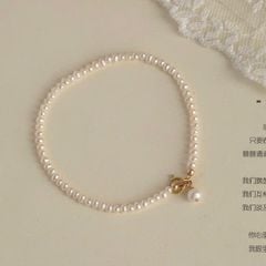 Set Bộ Trang Sức Ngọc Trai Hạt Tròn Nhí 2-3mm Khoá Cham Hạt Trai Chuông MADAME HIEN PEARLS Đáng Yêu SCG010