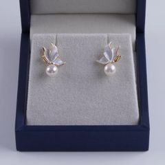 Bông Tai Ngọc Trai Kim Bạc S925 Bướm Hồ Điệp Bay Phong Cách Hàn Quốc ngọt ngào BTN024