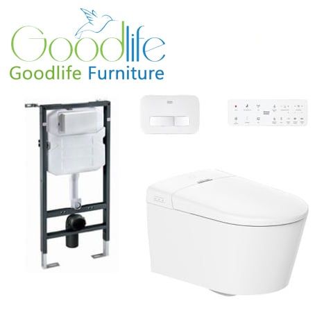 Bồn cầu treo tường nắp điện tử thông minh dòng Aero-Lite American Standard 1073919990 (103032BL00+103026SH00)