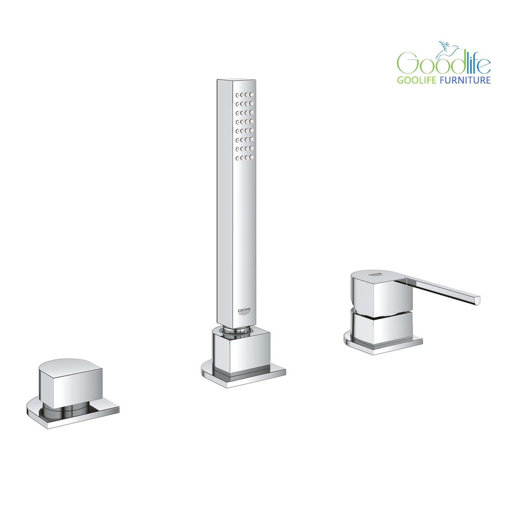 Vòi bồn tắm 3 lỗ nóng lạnh kèm tay sen Plus GROHE 23845003