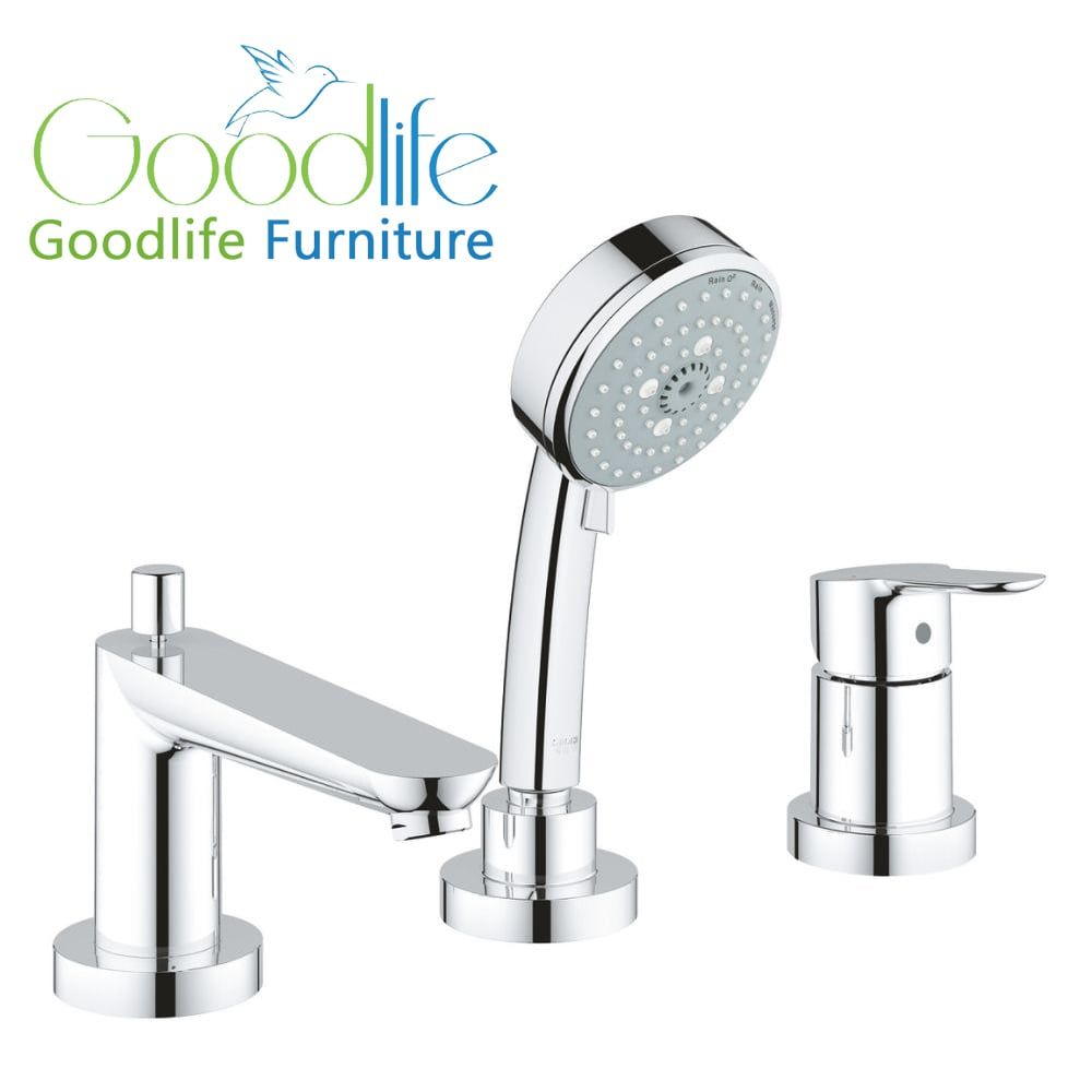 Vòi bồn tắm 3 lỗ nóng lạnh kèm tay sen Bauedge GROHE 25117000