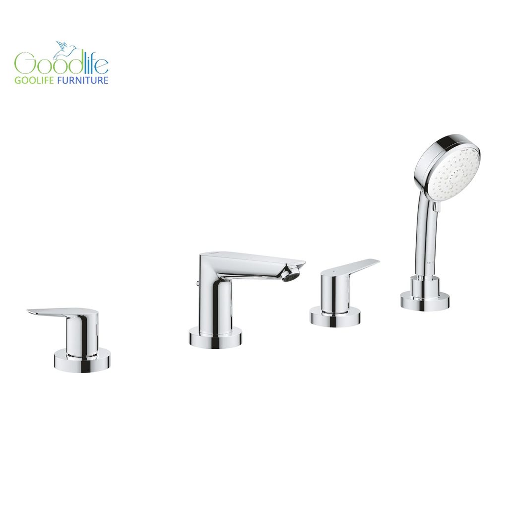 Vòi bồn tắm 4 lỗ nóng lạnh kèm tay sen BauEdge GROHE 2512010A
