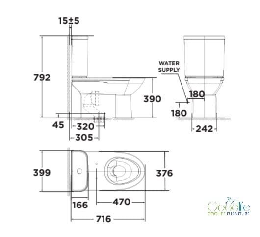 Bồn cầu 2 khối American Standard 2630-WT (2630WT) nắp êm dòng Neo Modern