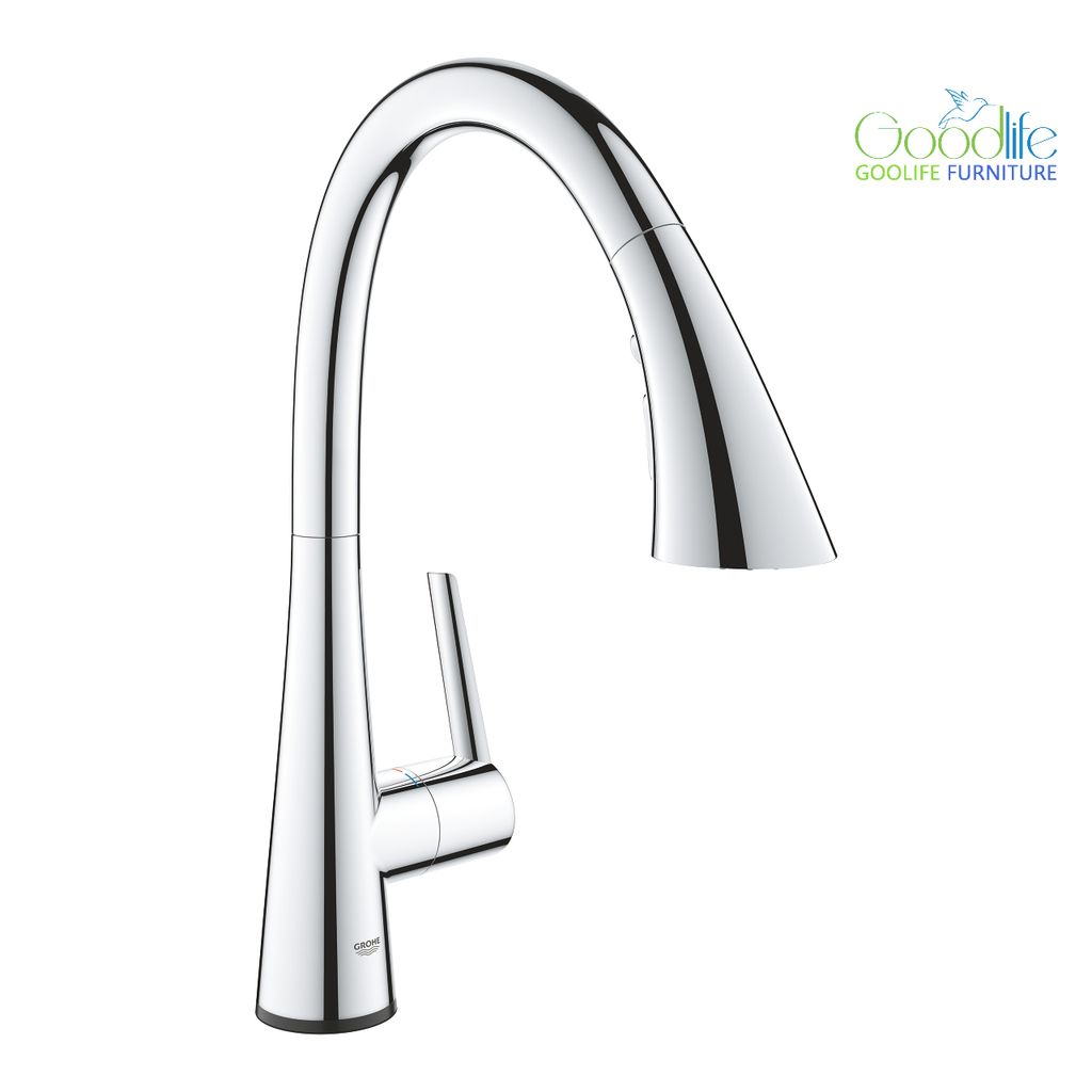 Vòi bếp cảm ứng dây rút nóng lạnh Zedra Touch GROHE 30219002