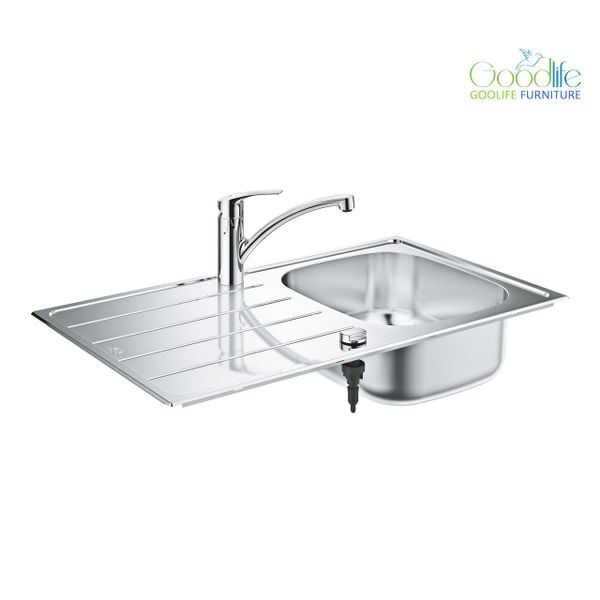 Chậu rửa chén 1 hộc cánh trái tích hợp vòi bếp Eurosmart GROHE 31565SD1 