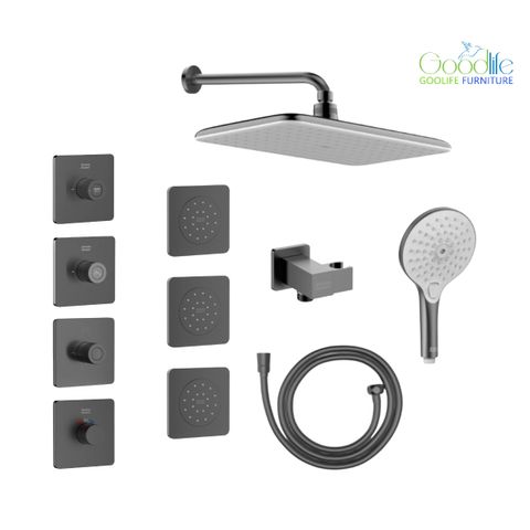  Bộ sen âm nhiệt độ 3 đường American Standard EasySet Enjoyment - Brushed Hard Graphite 