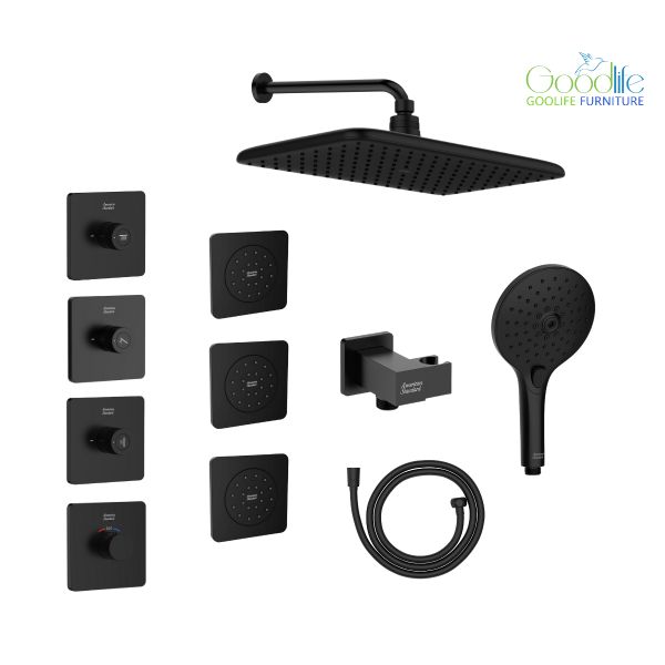  Bộ sen âm nhiệt độ 3 đường American Standard EasySet Enjoyment - Matte Black 