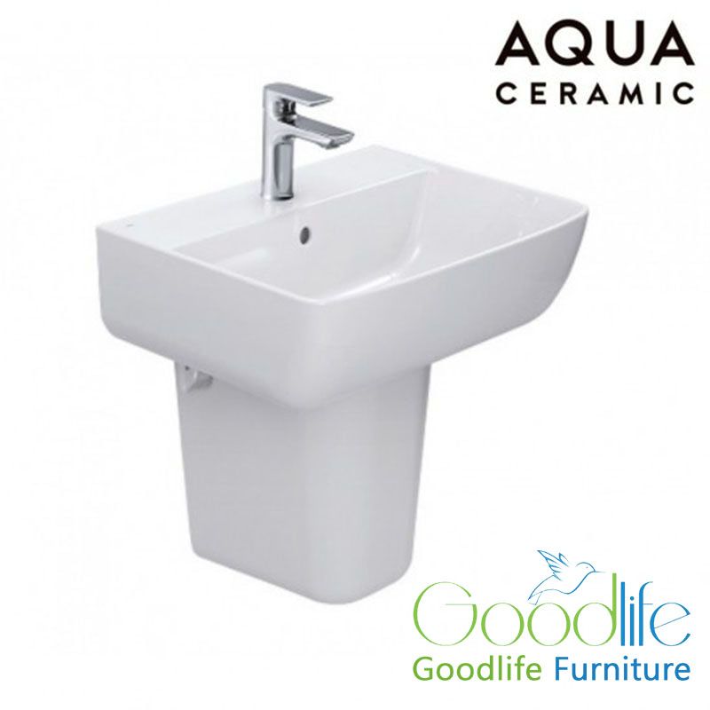  Lavabo Inax AL-312V/L-298VC Treo Tường Chân Ngắn Aqua Ceramic 