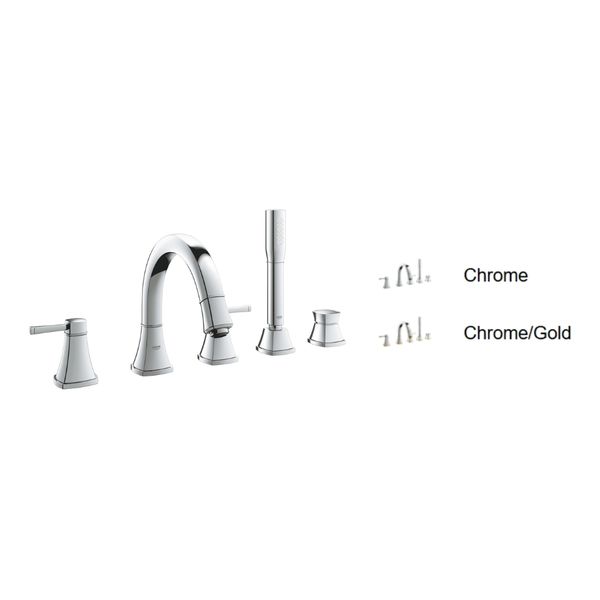  Vòi bồn tắm 5 lỗ nóng lạnh kèm tay sen Grandera GROHE 19919000 