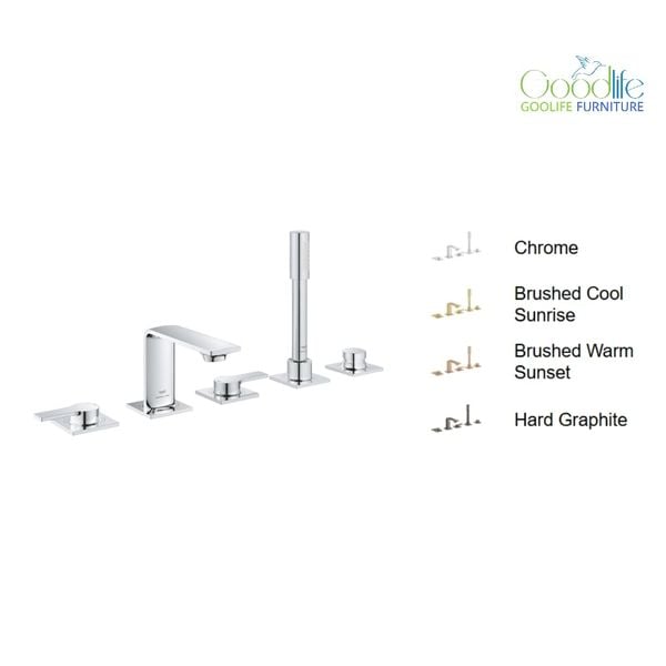  Vòi bồn tắm 5 lỗ nóng lạnh kèm tay sen Allure GROHE 25221001 
