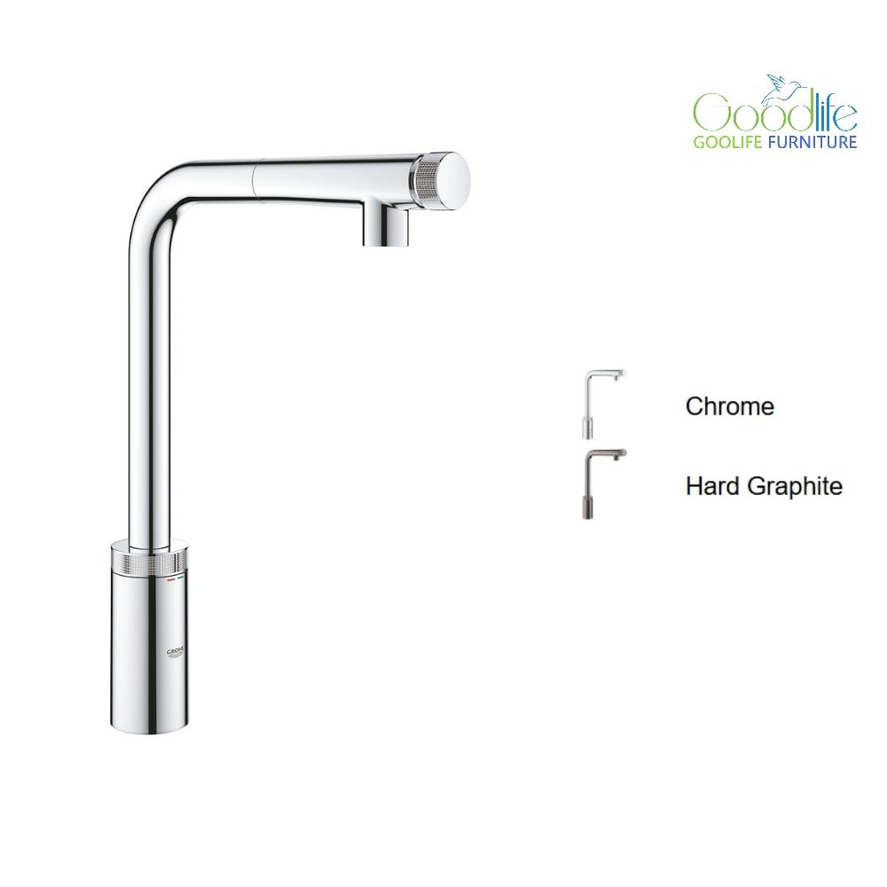 Vòi bếp dây rút nóng lạnh Minta SmartControl GROHE 31613000