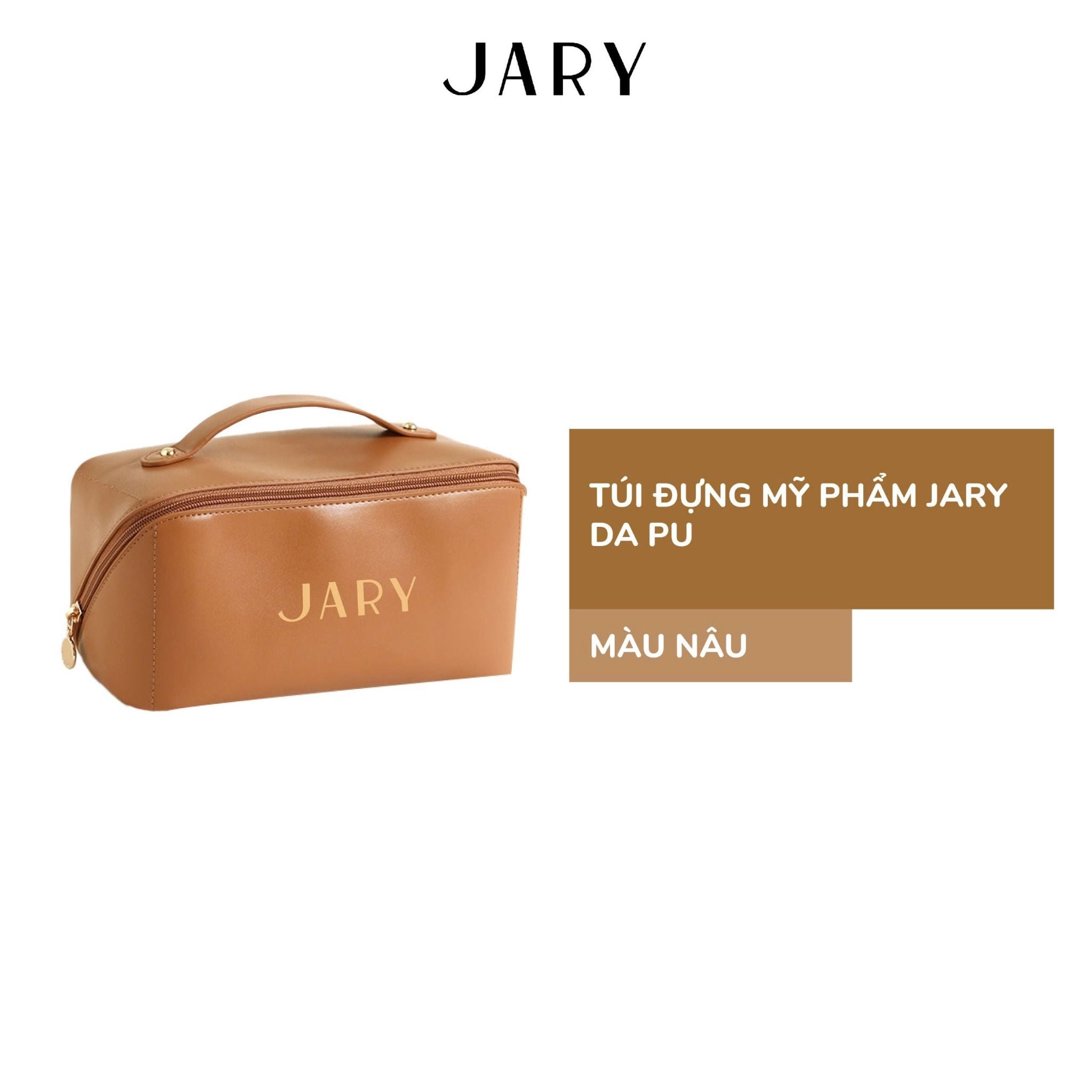 TÚI ĐỰNG MỸ PHẨM JARY DA PU - MÀU NÂU