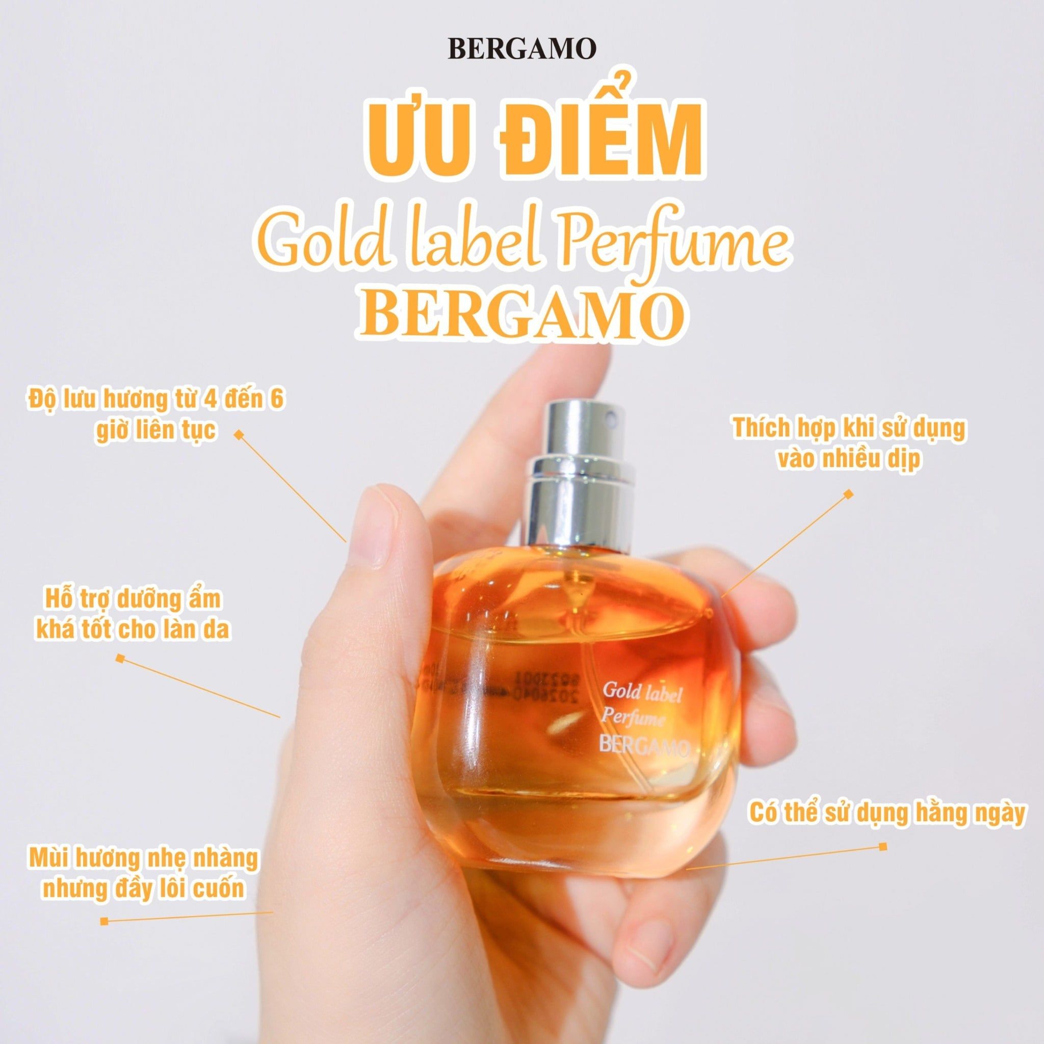 NƯỚC HOA BERGAMO MÀU VÀNG BERGAMO GOLD LABEL PERFUME  30ML