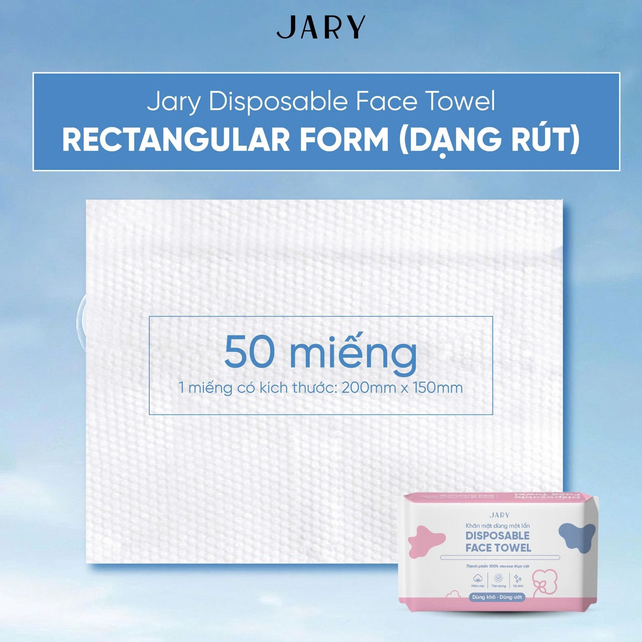 KHĂN MẶT DÙNG MỘT LẦN JARY DISPOSABLE FACE TOWEL - DẠNG RÚT