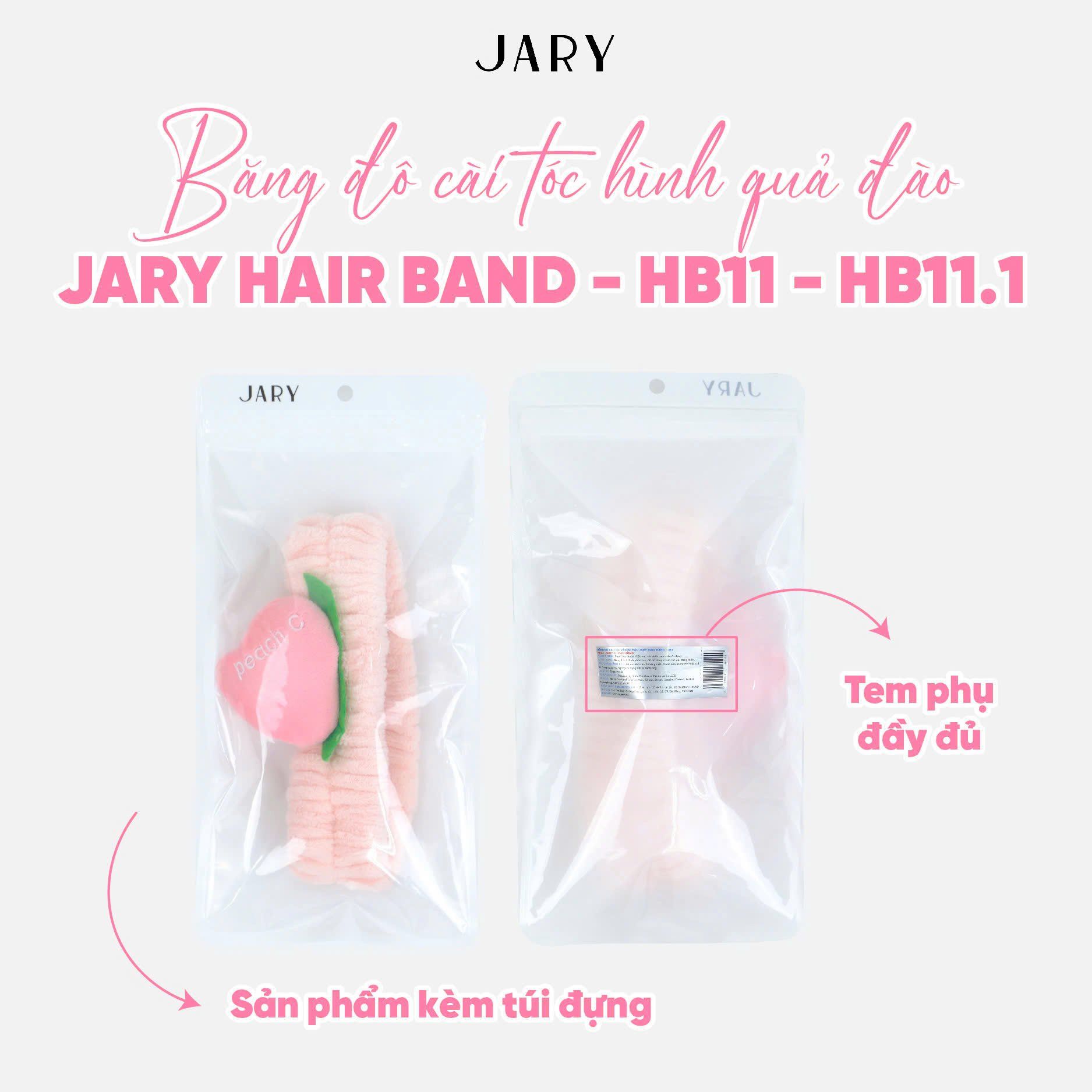 BĂNG ĐÔ CÀI TÓC HÌNH QUẢ ĐÀO JARY HAIR BAND - HB11 - HB11.1