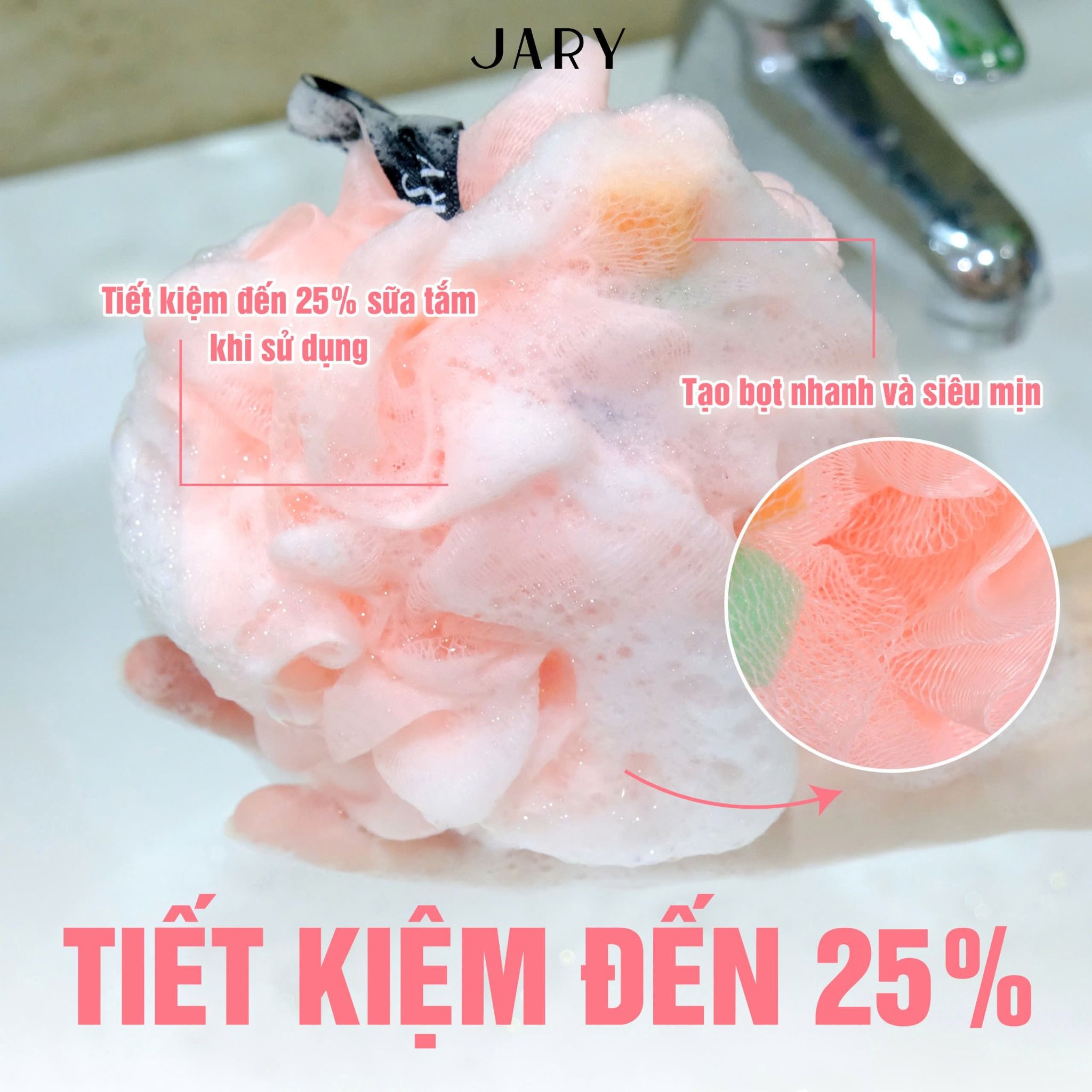 BÔNG TẮM XƠ MƯỚP CÓ MÚT JARY LOOFAH SPONGE 50G