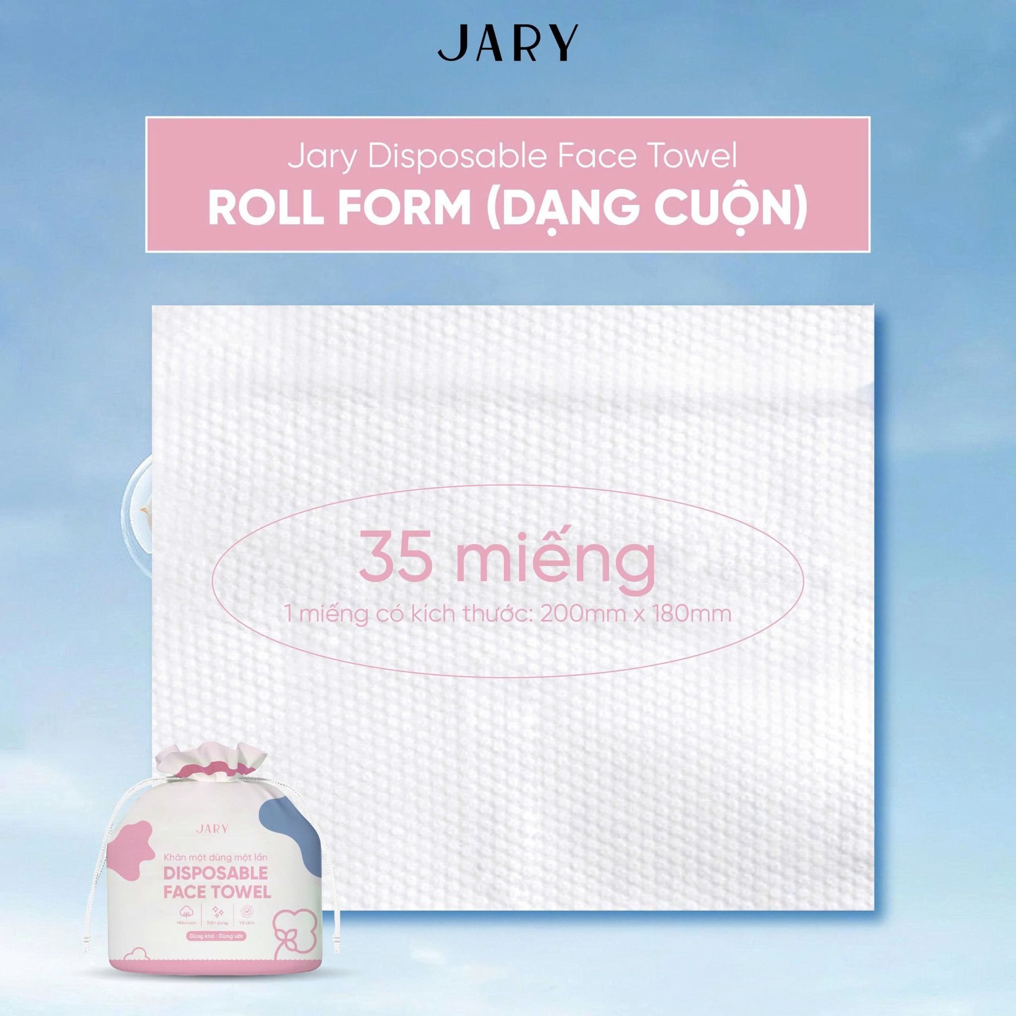KHĂN MẶT DÙNG MỘT LẦN JARY DISPOSABLE FACE TOWEL - DẠNG CUỘN