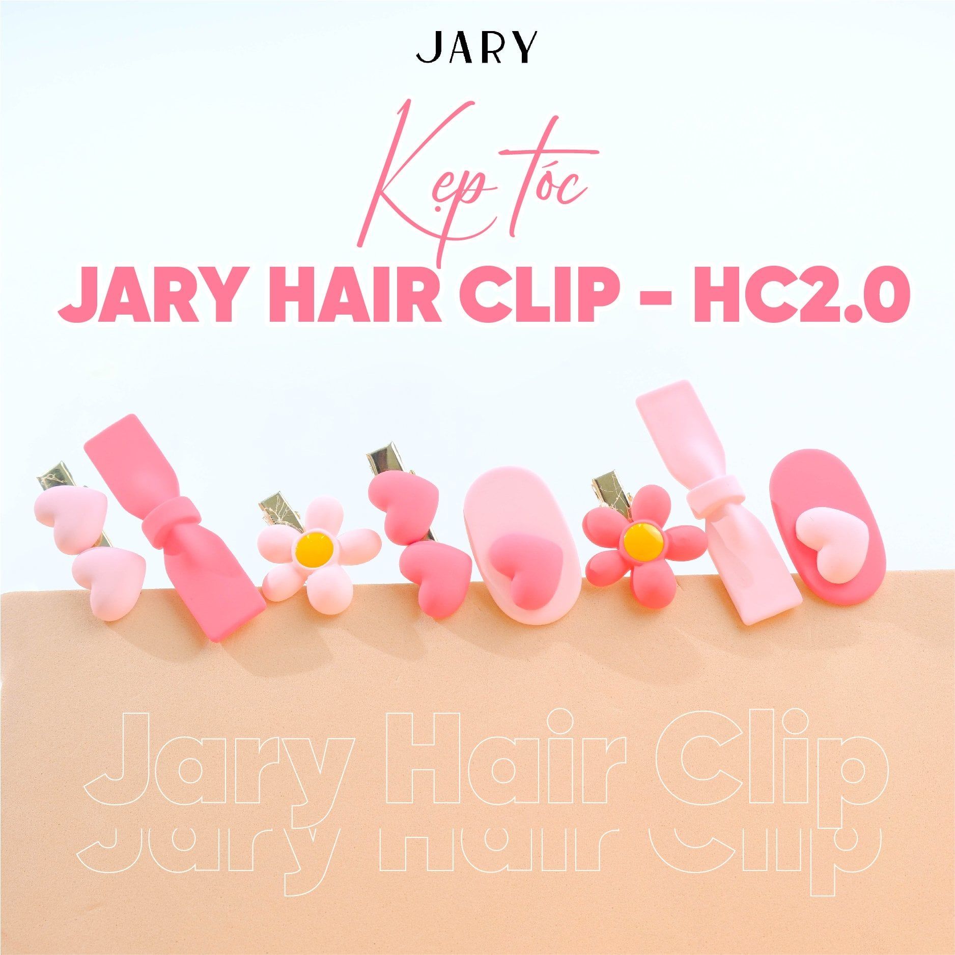 KẸP TÓC JARY HAIR CLIP - HC2 - HC2.0 - HC2.0.1 - TRÁI TIM ĐÔI