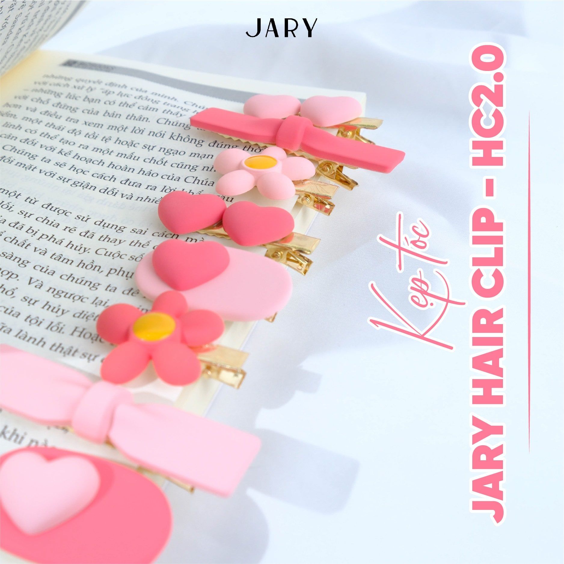 KẸP TÓC JARY HAIR CLIP - HC2 - HC2.0 - HC2.0.1 - TRÁI TIM ĐÔI