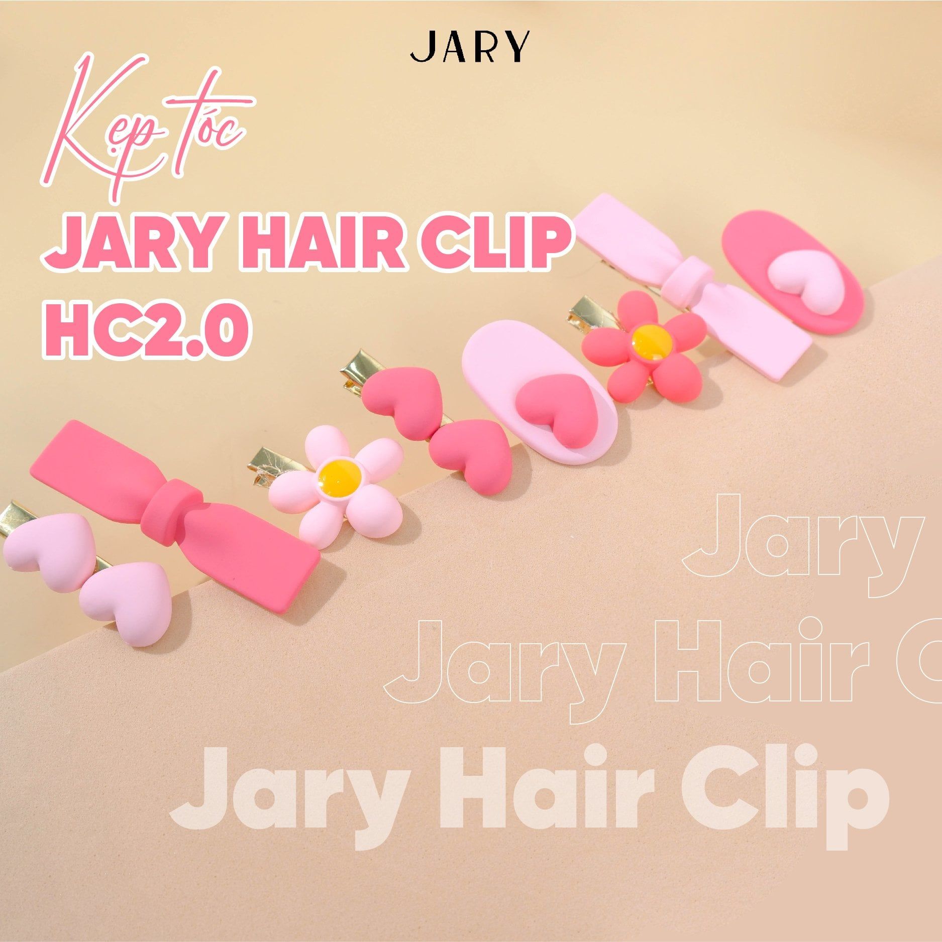 KẸP TÓC JARY HAIR CLIP - HC2 - HC2.0 - HC2.0.1 - TRÁI TIM ĐÔI