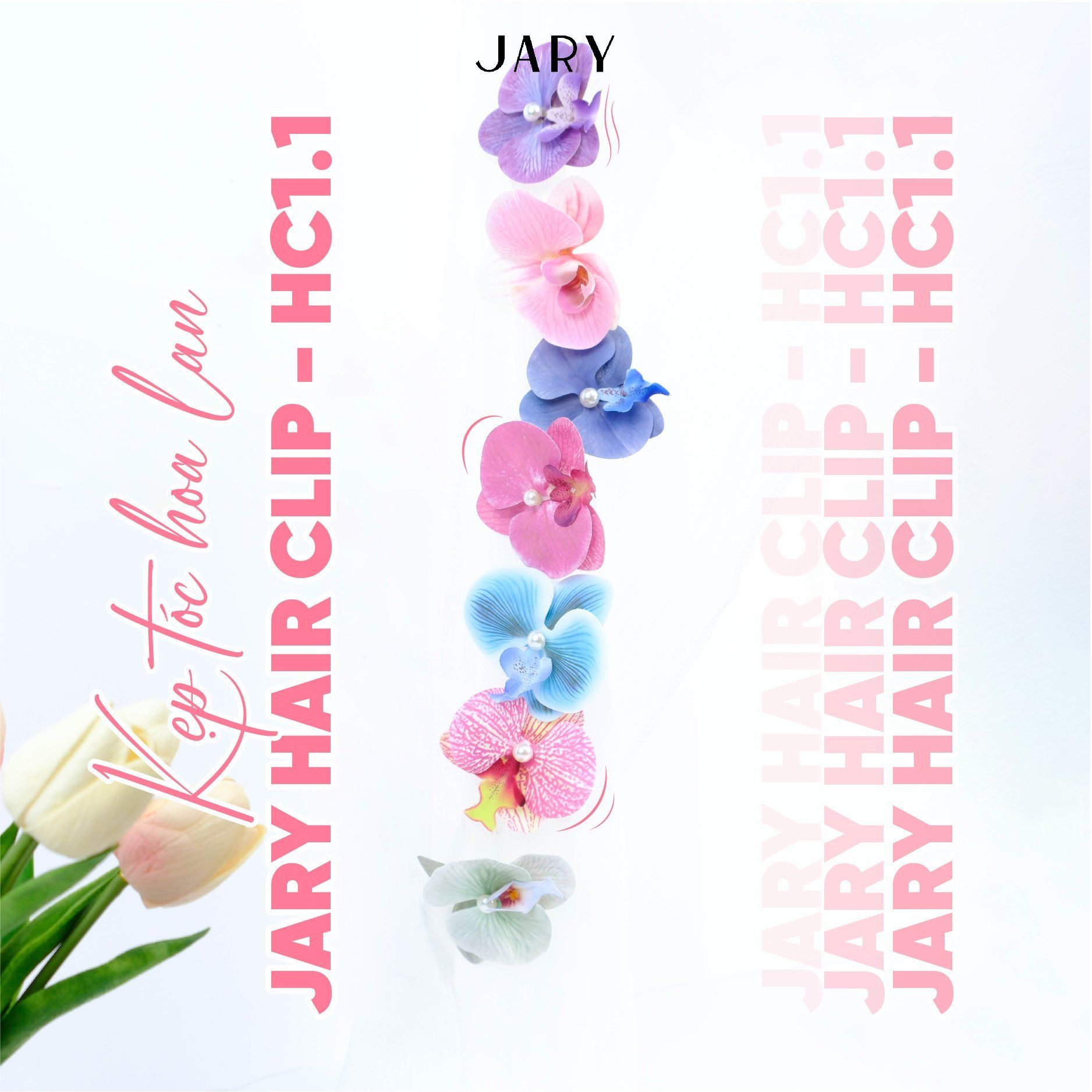 KẸP TÓC HOA LAN JARY HAIR CLIP - HC1 - HC1.1 - HC1.1.1 - MÀU HỒNG GÂN
