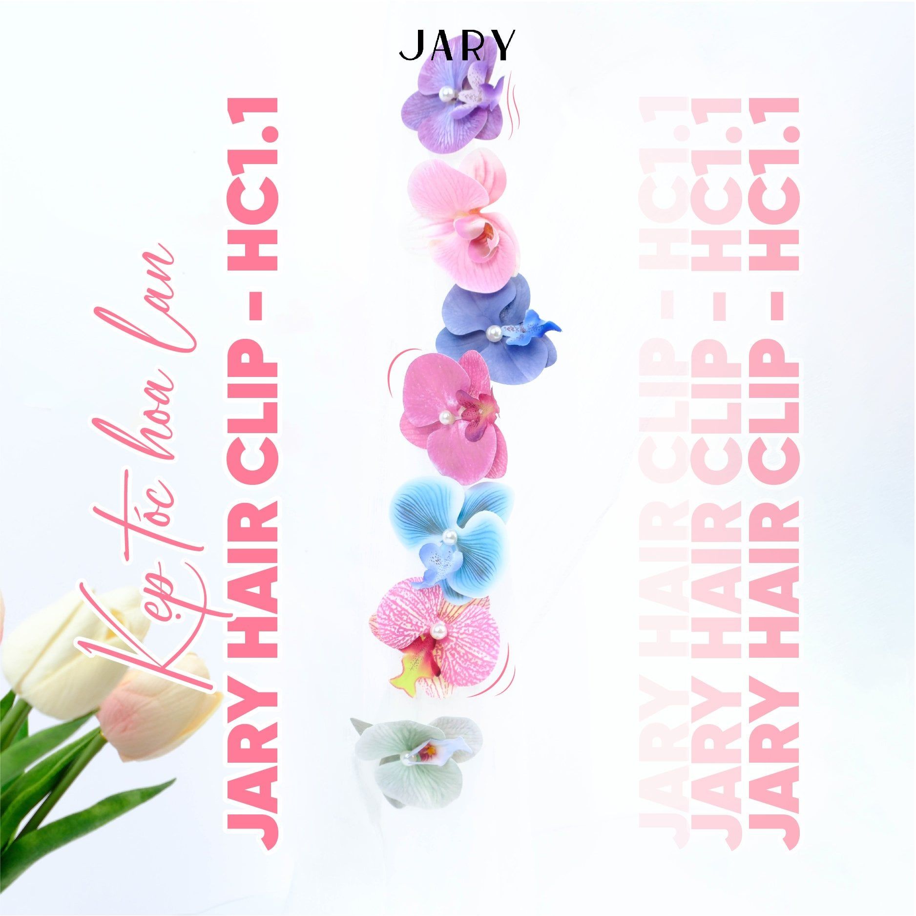 KẸP TÓC HOA LAN JARY HAIR CLIP - HC1 - HC1.1 - HC1.1.1 - MÀU HỒNG GÂN
