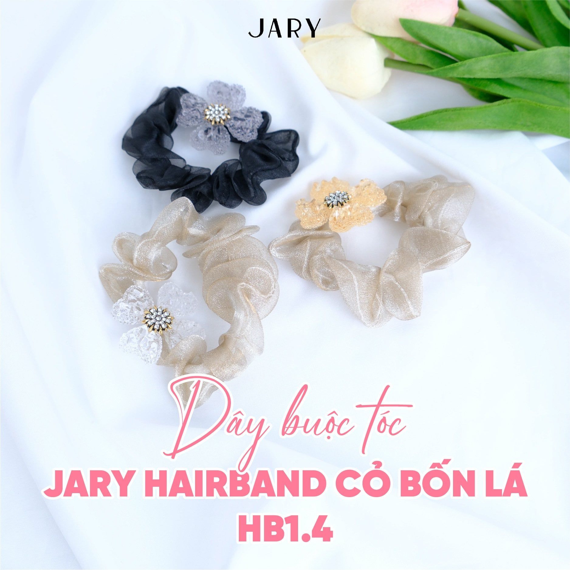 DÂY BUỘC TÓC JARY HAIRBAND CỎ BỐN LÁ - HB1 - HB1.4 - HB1.4.0 - MÀU NÂU