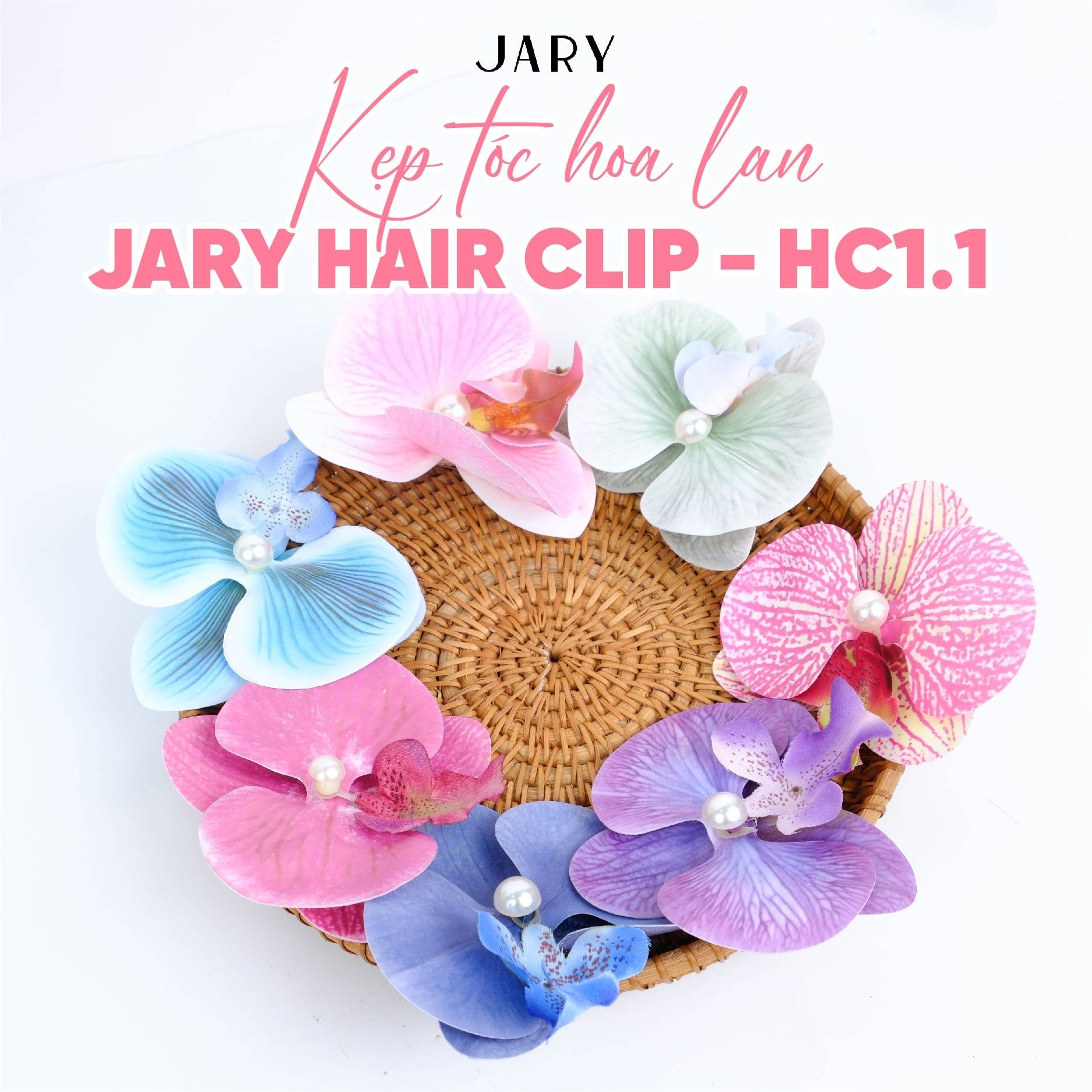 KẸP TÓC HOA LAN JARY HAIR CLIP - HC1 - HC1.1 - HC1.1.5 - MÀU XANH ĐEN