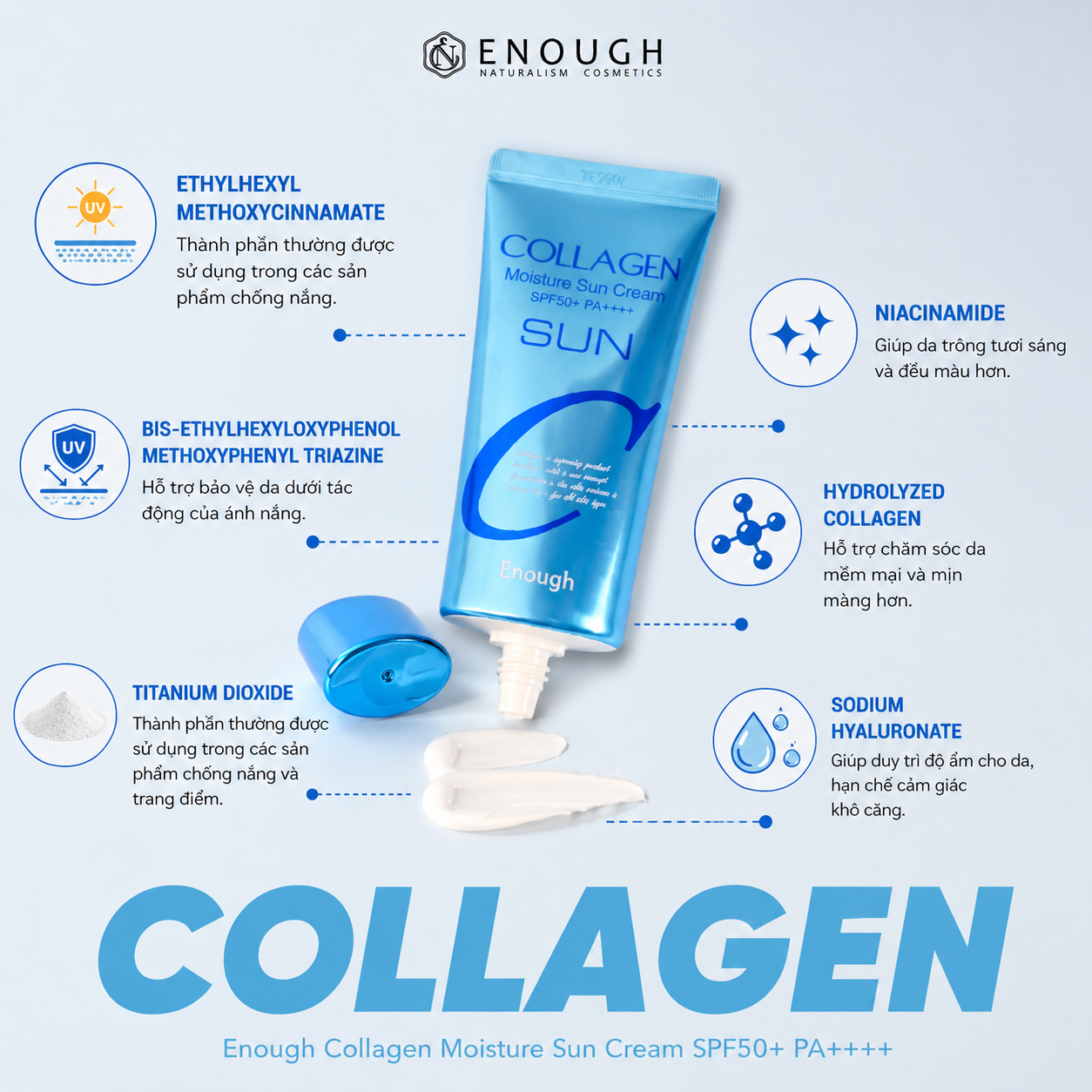 KEM CHỐNG NẮNG COLLAGEN ENOUGH COLLAGEN MOISTURE SUN CREAM 50G