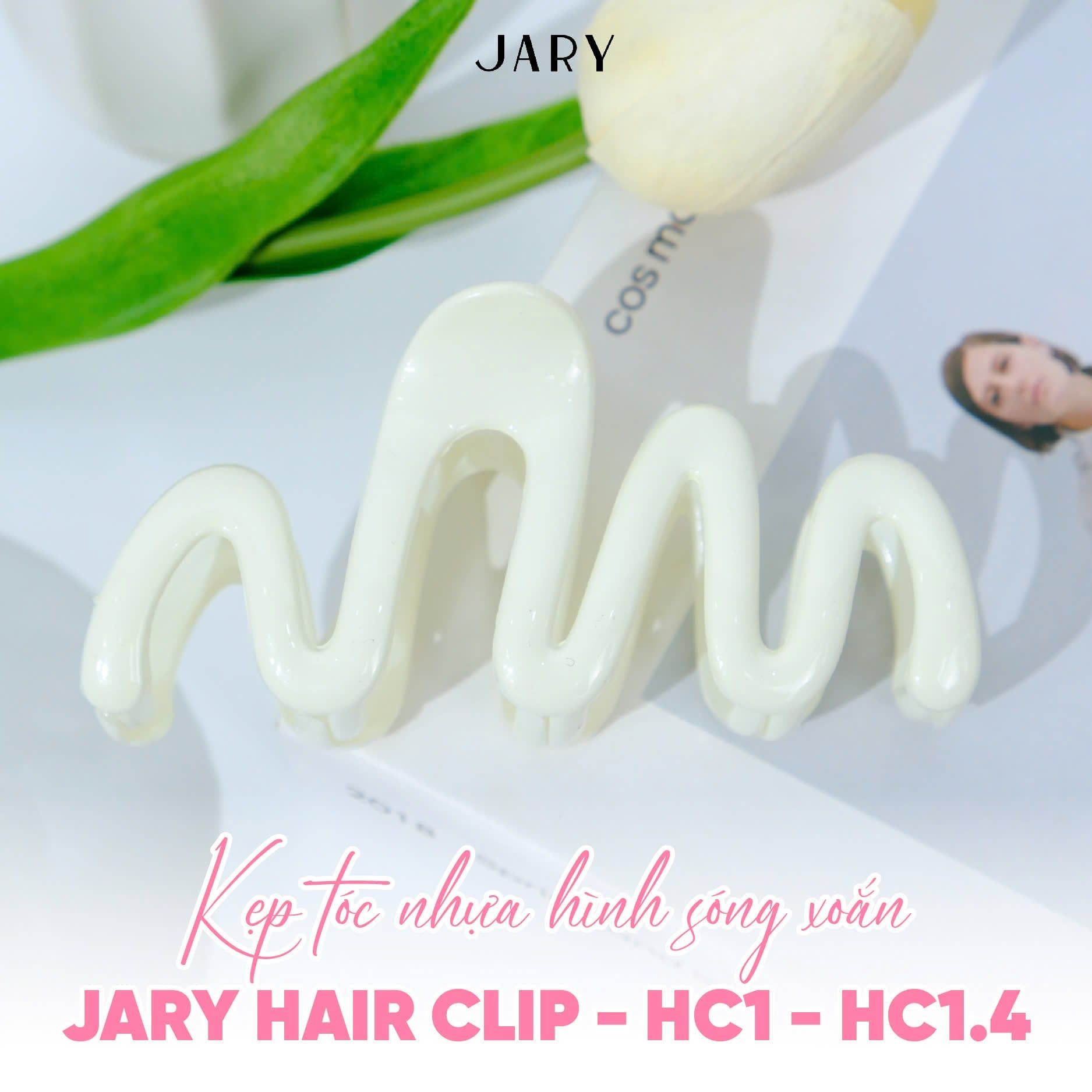 KẸP TÓC NHỰA HÌNH SÓNG XOẮN JARY HAIR CLIP - HC1 - HC1.4 - HC1.4.2 - MÀU TRẮNG KEM