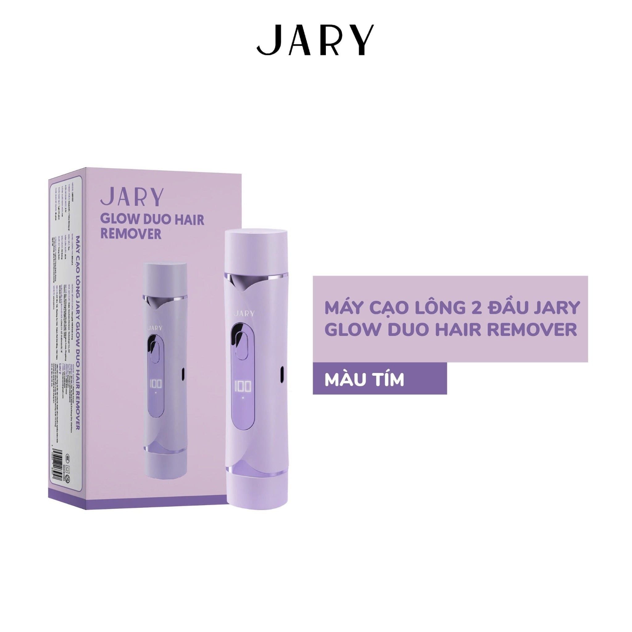MÁY CẠO LÔNG 2 ĐẦU JARY GLOW DUO HAIR REMOVER - MÀU TÍM