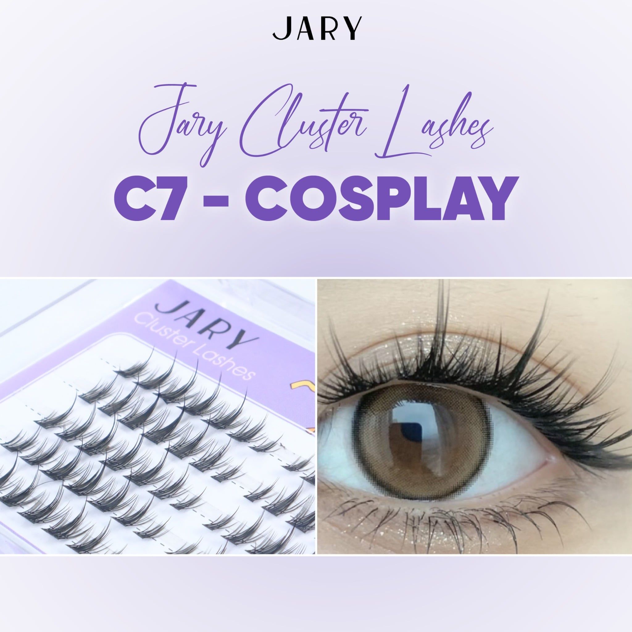 LÔNG MI CỤM TỰ NHIÊN JARY CLUSTER LASHES HỘP NHỰA 5 HÀNG - C7 COSPLAY