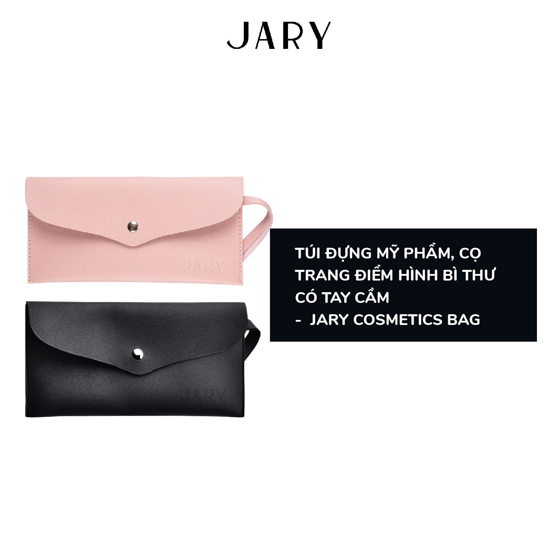 TÚI ĐỰNG CỌ TRANG ĐIỂM, MỸ PHẨM HÌNH BÌ THƯ CÓ TAY CẦM JARY COSMETICS BAG