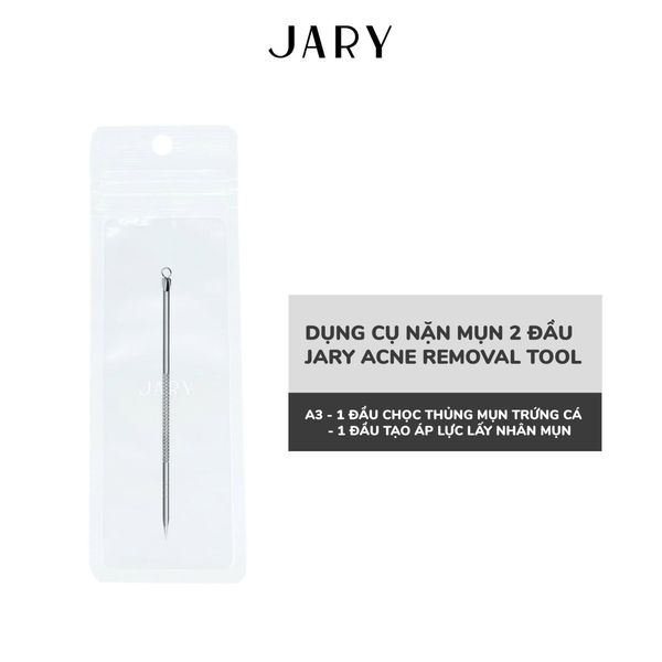 DỤNG CỤ NẶN MỤN 2 ĐẦU JARY ACNE REMOVAL TOOL - A3 - 1 ĐẦU CHỌC THỦNG MỤN TRỨNG CÁ - 1 ĐẦU TẠO ÁP LỰC LẤY NHÂN MỤN