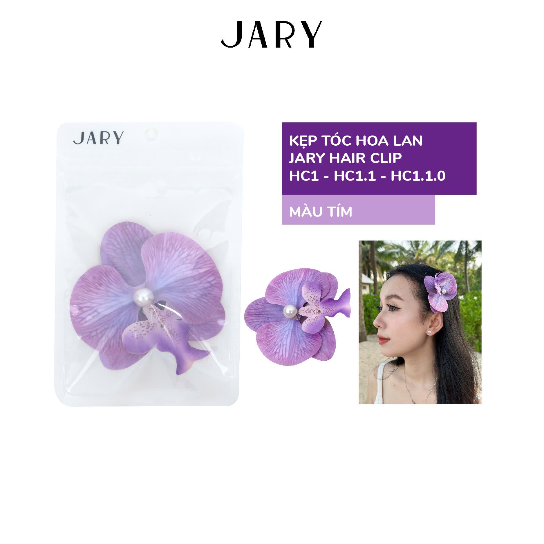 KẸP TÓC HOA LAN JARY HAIR CLIP - HC1 - HC1.1 - HC1.1.0 - MÀU TÍM