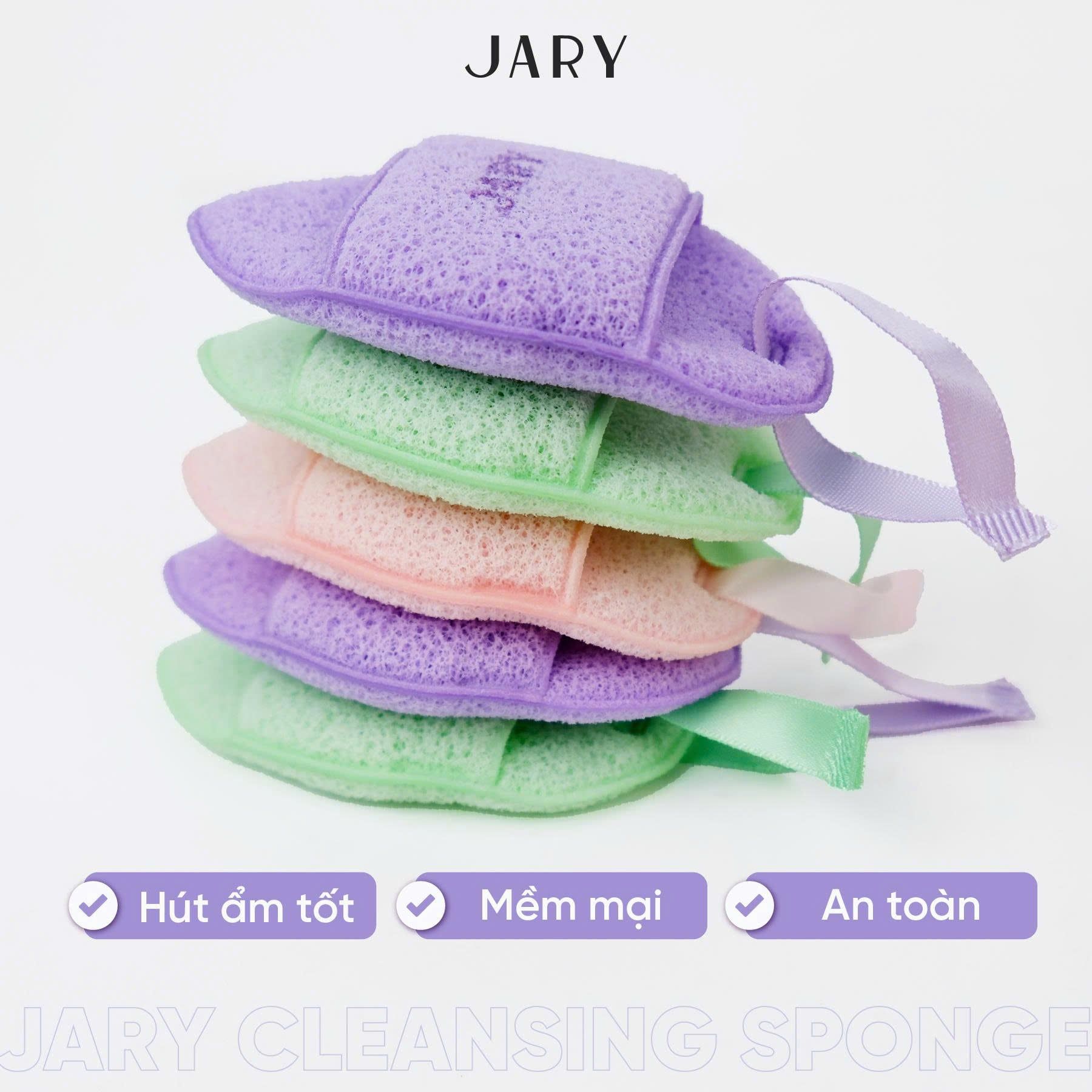 MIẾNG RỬA MẶT BỌT BIỂN JARY CLEANSING SPONGE - CP01