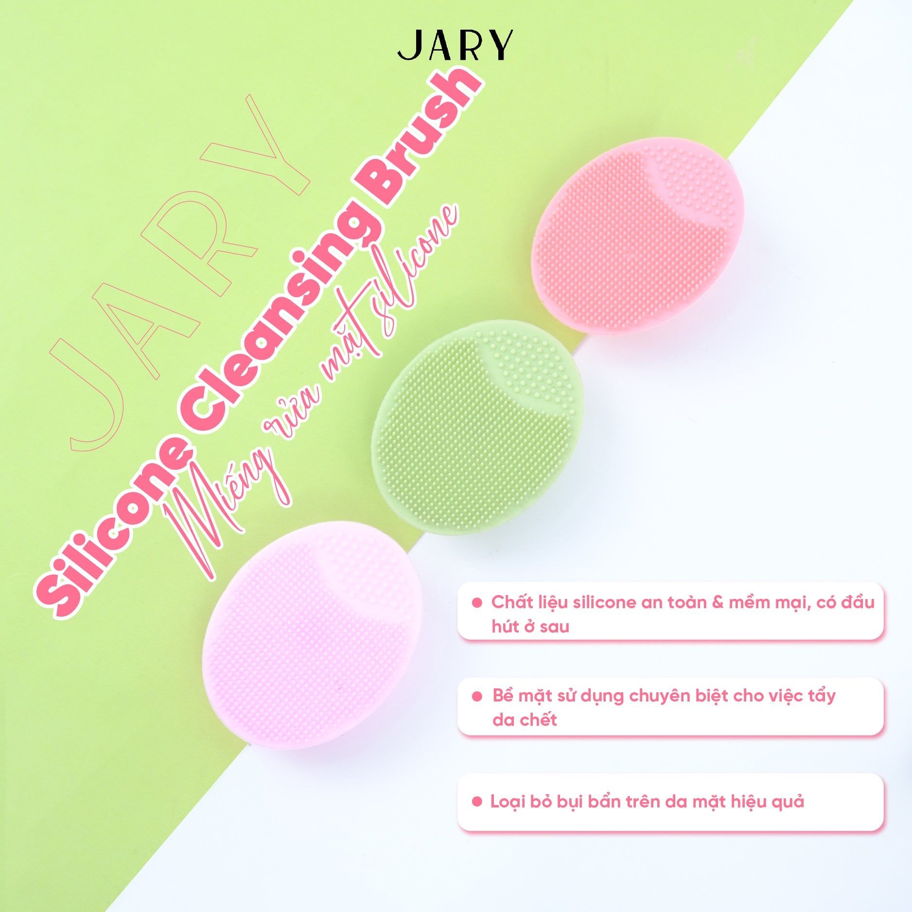 MIẾNG RỬA MẶT SILICONE JARY SILICONE CLEANSING BRUSH - SC02
