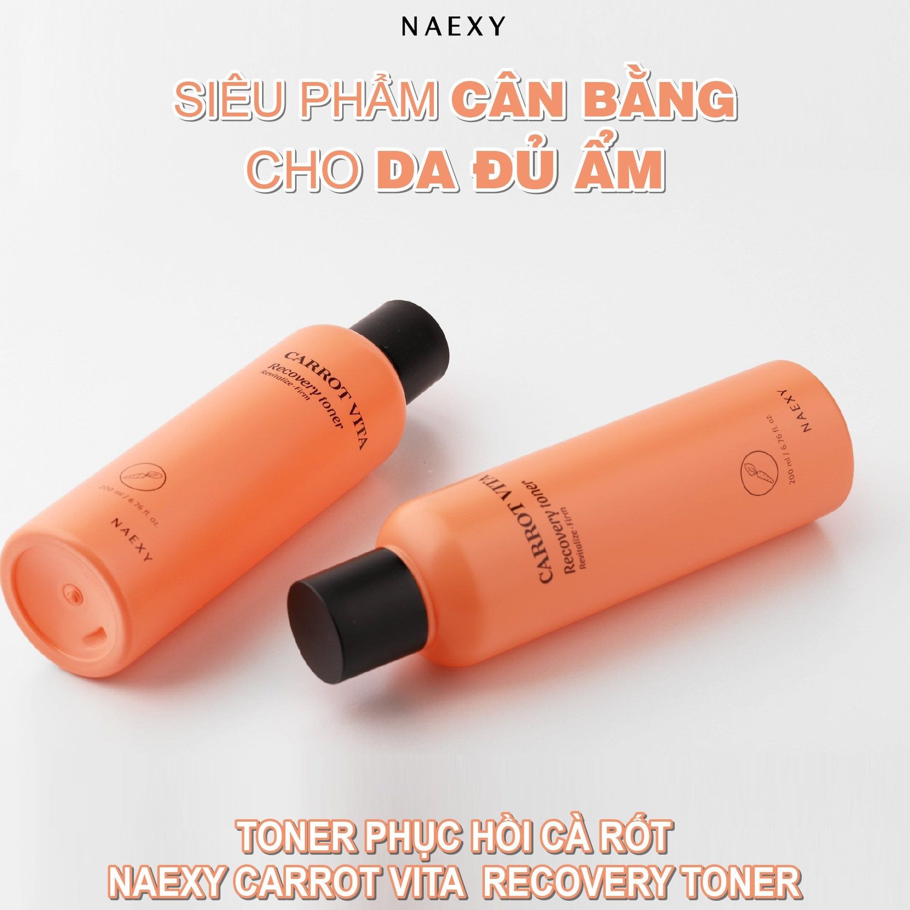 TONER HỖ TRỢ PHỤC HỒI CÀ RỐT NAEXY CARROT VITA RECOVERY TONER 200ML